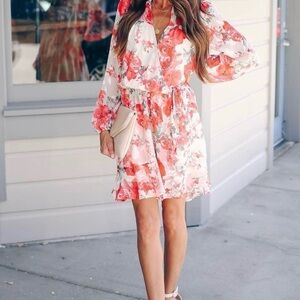 Vici Floral Chiffon Dress